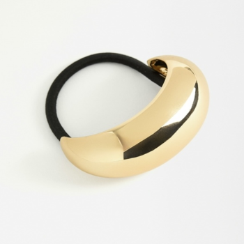 Elastic pentru par cu accesoriu metalic auriu