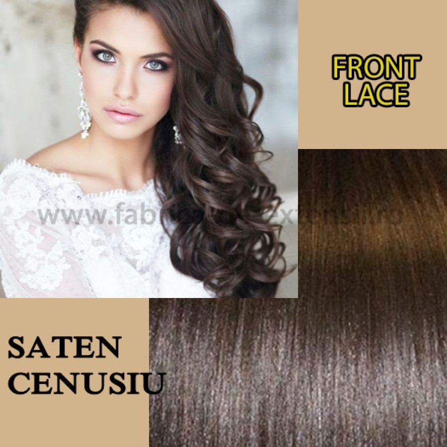 Front Lace Saten Natural Cenusiu Front Lace Saten Natural Cenusiu