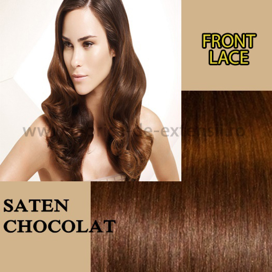 Front Lace Saten Chocolat