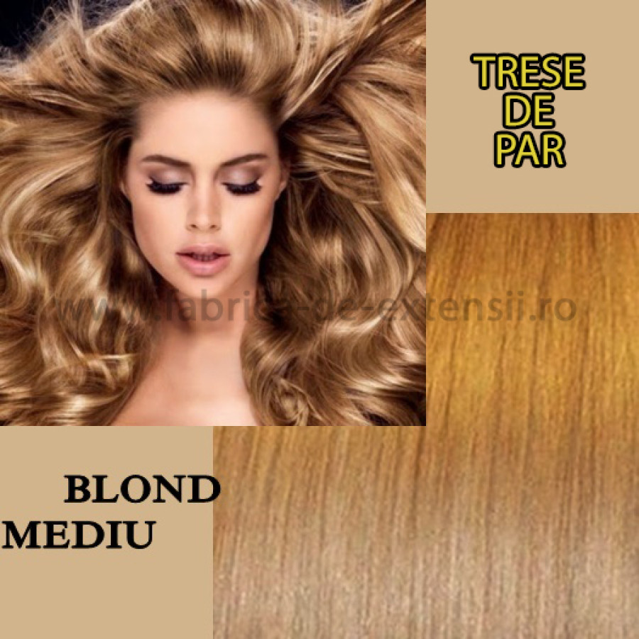 Trese de Par Ondulat Blond Mediu