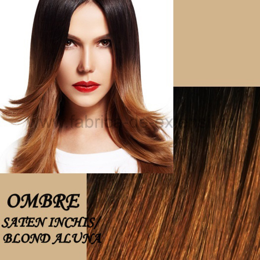Mese de Volum cu Cordeluta Deluxe Ombre Saten Inchis / Blond Aluna Mese de Volum cu Cordeluta Deluxe Ombre Saten Inchis / Blond Aluna