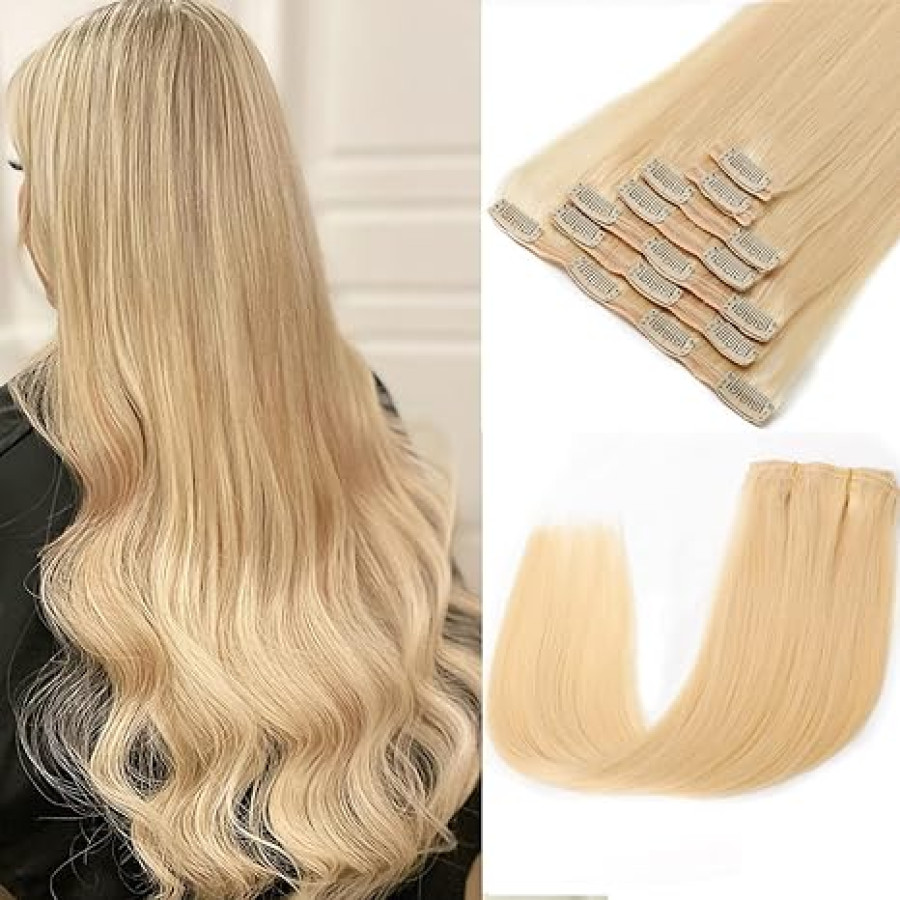 Set Easy Clip-On Deluxe Blond Auriu Set Easy Clip-On Deluxe Blond Auriu