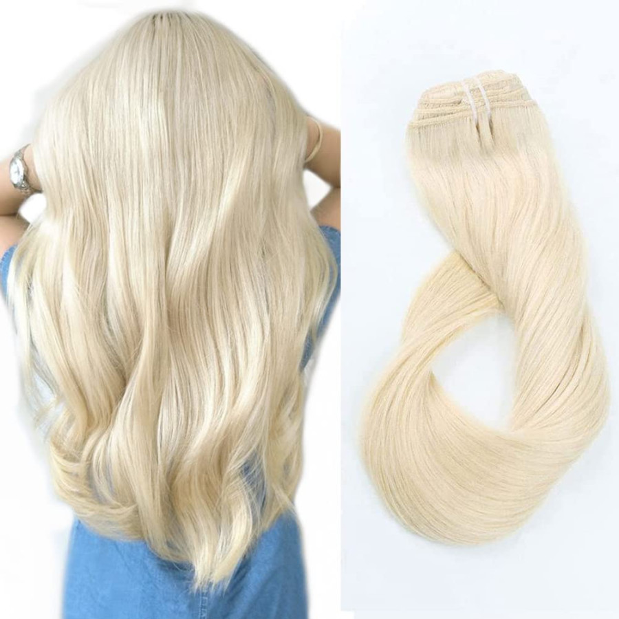 Set Easy Clip-On Deluxe Blond Alb Set Easy Clip-On Deluxe Blond Alb