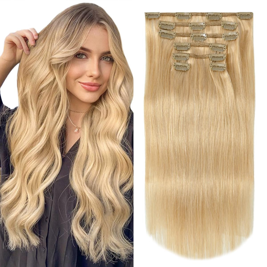 Set Easy Clip-On Deluxe Blond Nisipiu Set Easy Clip-On Deluxe Blond Nisipiu