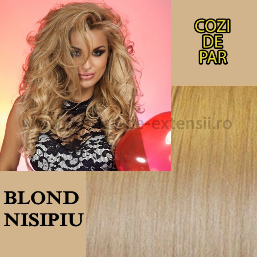 Cozi de Par Sintetice Blond Nisipiu