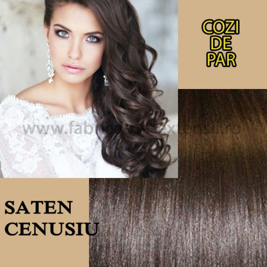 Cozi de Par Sintetice Saten Natural Cenusiu Cozi de Par Sintetice Saten Natural Cenusiu
