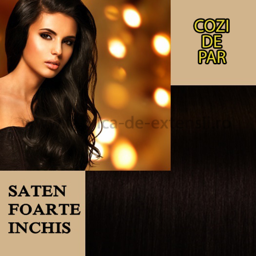 Cozi de Par Sintetice Saten Foarte Inchis