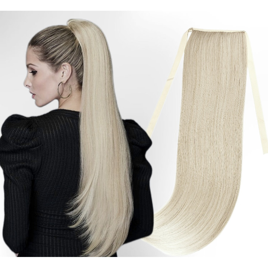 Coada de par Russian Hair #60A Blond Platinat Coada de par Russian Hair #60A Blond Platinat