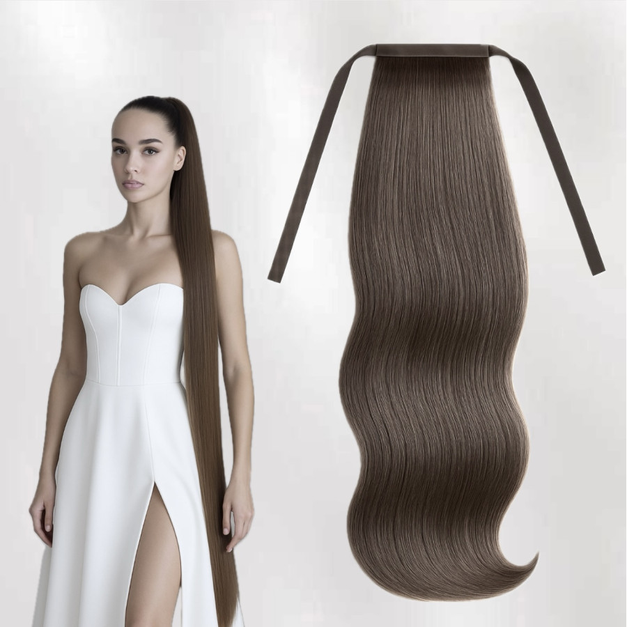 Coada de par Russian Hair #9 Saten Cenusiu Coada de par Russian Hair #9 Saten Cenusiu