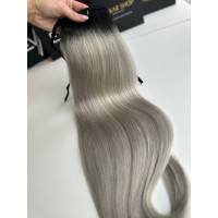 Coada de par Russian Hair Ombre #1B/ Light Grey