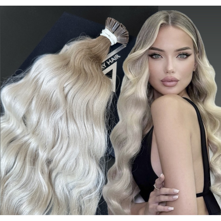 Extensii Cheratina Russian Hair Ombre #8/Silver Ondulat