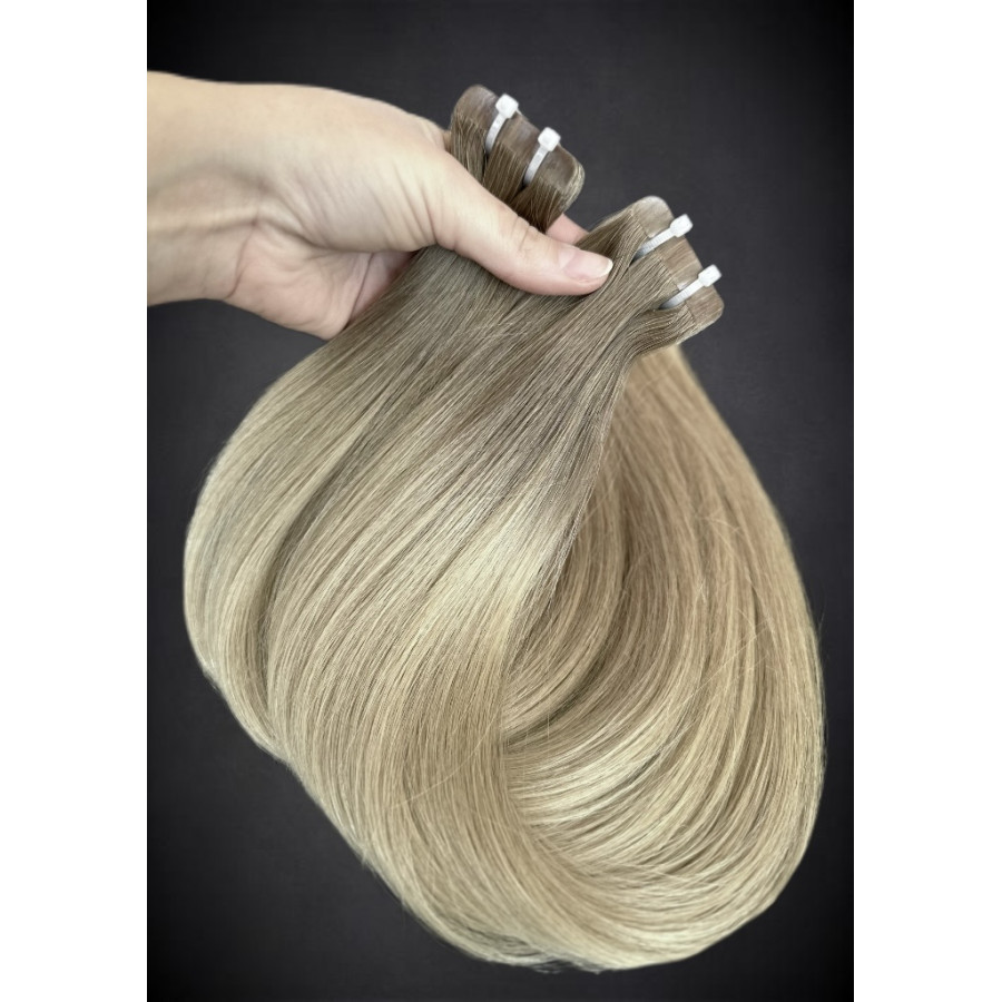 Extensii Tape-in SLAVIC Hair Ombre Saten Natural Deschis/ Blond Bej Extensii Tape-in SLAVIC Hair Ombre Saten Natural Deschis/ Blond Bej