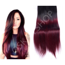 Clip-On Black Collection Ombre #1B Burgundy