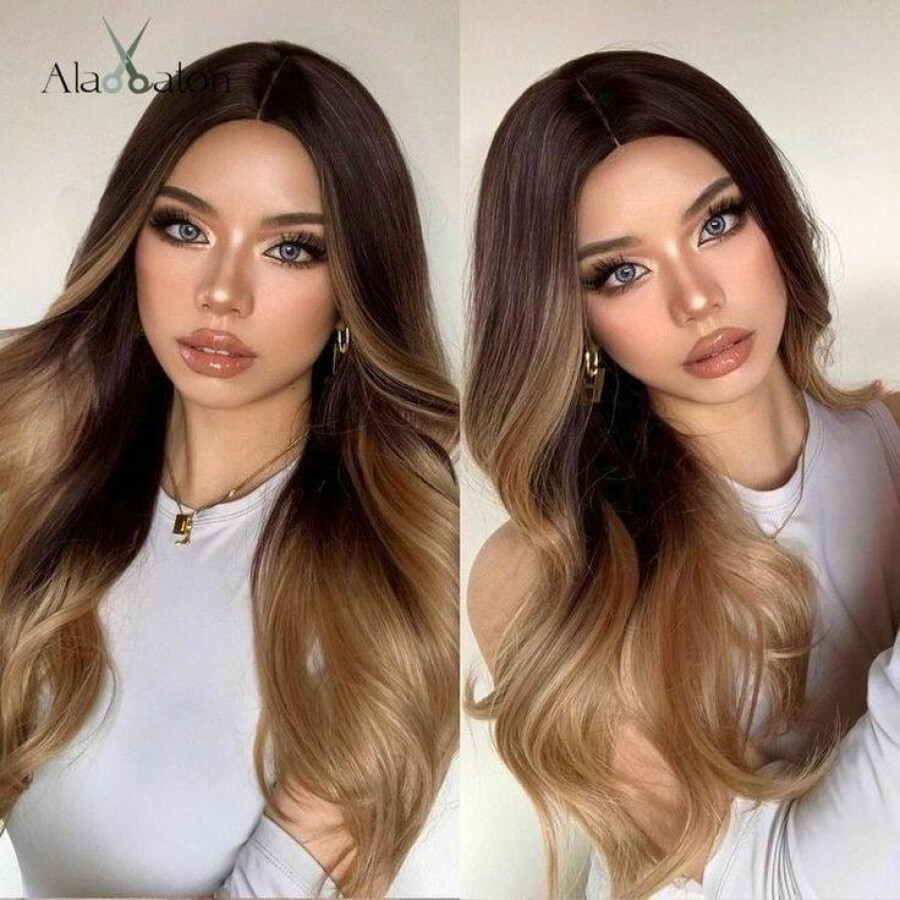 Peruca ombre saten inchis/caramel